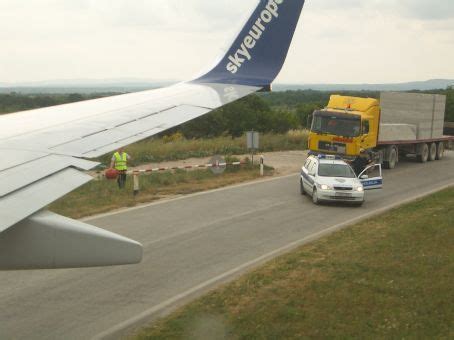 zadar airport  croatia   tiny airport   local road    blocked