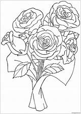 Roses Flower Pages Coloring Color Printable Print Coloringpagesonly sketch template