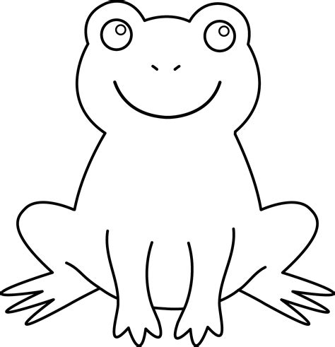 colorable cute frog  clip art