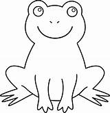 Frog Clip Cute Colorable Outline Coloring Line Svg Animals Sweetclipart sketch template