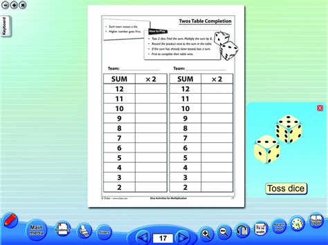 dice activities  multiplication teacher direct