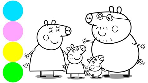 peppa pigs family coloring book pages  kids youtube