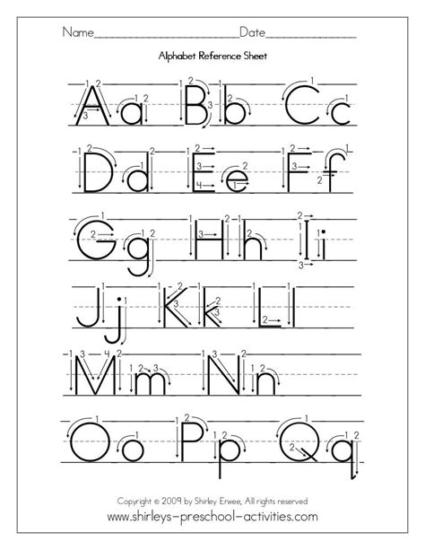 alphabet  worksheets