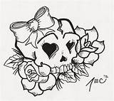 Skull Girly Tattoo Tattoos Coloring Pages Sugar Rose Stencils Cute Designs Skulls Deviantart Drawings Girl Flash Roses Printable Color Flower sketch template