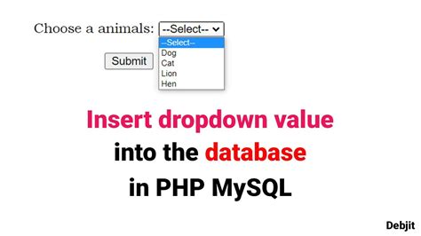 insert dropdown value into the database in php mysql save dropdown