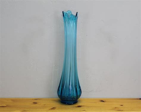 Vintage 1960s Aqua Swung Glass Oversized Vase E13510 Etsy In 2021