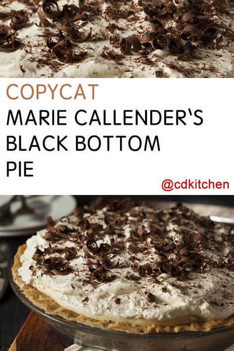 Marie Callender S Black Bottom Pie Recipe