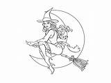 Coloring Witch Pages Kids Printable sketch template