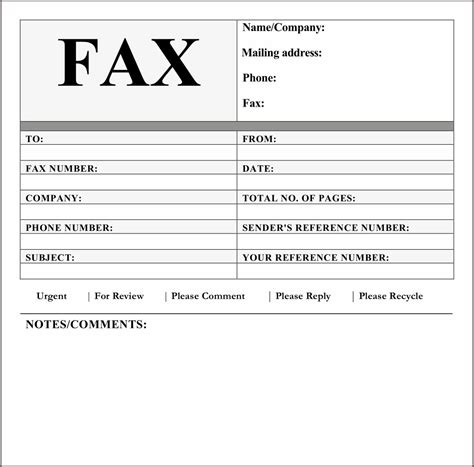 fax cover sheet template  word google docs faq  fax cover