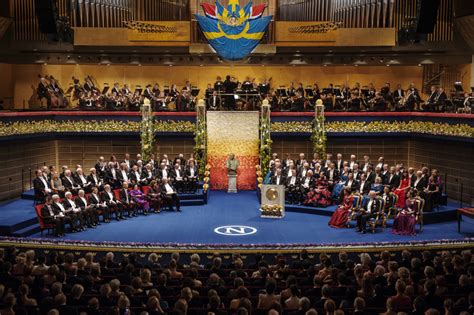 overview from nobel prize award ceremony at the stockholm concert hall