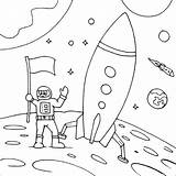 Coloring Space Rocket Pages Drawing Astronaut Spaceship Ship Mars Technology Lego Moon Alien Rocketship Kids Bruno Print Cartoon Landing Color sketch template