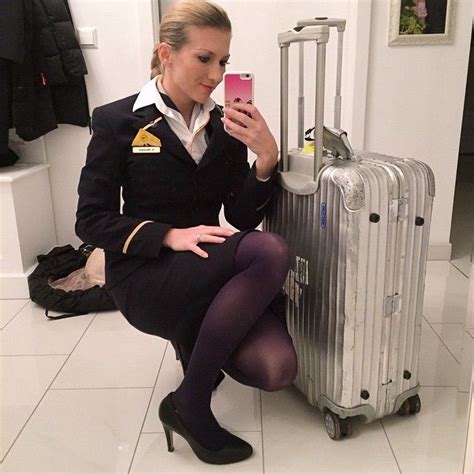 flight attendant great legs black stockings women