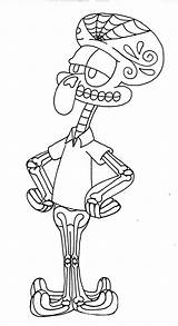 Squidward Coloring Pages Spongebob Skele Wenchkin Yuccaflatsnm Sheets Drawing Color November Flats Yucca Template sketch template