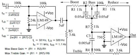 active audio tone control circuit design  repository circuits  nextgr
