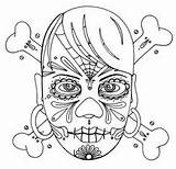 Skull Sugar Coloring Pages Color Print sketch template