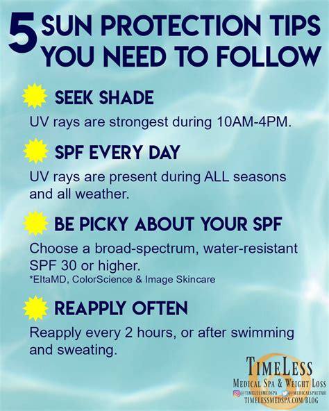 sun protection tips    follow skin care blog timeless
