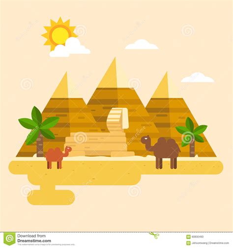 Egypt And Pyramid Vector Stock Vector Illustration Of