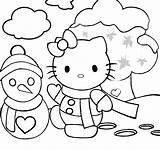 Coloring Pages Hello Kitty Christmas Snow Snowman Colouring Getcolorings Printable Sheets Color Choose Board sketch template