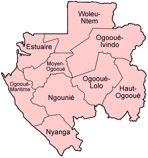 gabon provinces named