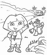 Dora Coloring Pages Boots Explorer Library Clipart Comments Coloringhome Popular Codes Insertion sketch template