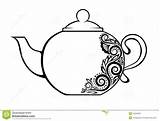 Teapot Elegant sketch template