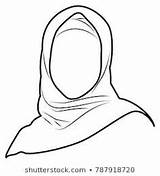 Hijab Print Vectorielle Enregistrée sketch template
