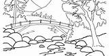 Coloring Pages Rivers Adult Template River Scene sketch template