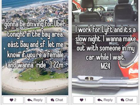 uber lyft drivers picking up and hooking up with customers boast on whisper app abc news