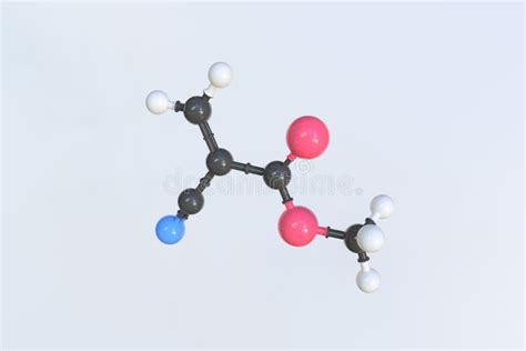 molecule  methyl cyanoacrylate isolated molecular model