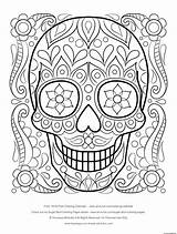 Coloring Pages Skull Sugar Calavera Printable Adult Thaneeya Cat Grown Ups Skulls Print Color Colouring Drawing Dead Detailed Sheets Simple sketch template