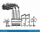 Pollution Inquinamento Fabbrica Scarabocchio Illustrazione sketch template