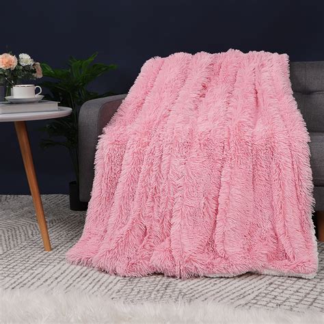 luxury faux fur blanket soft warm shaggy sherpa  sofa couch bed