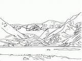 Coloring Pages Mountain Scenery Mountains Kids sketch template