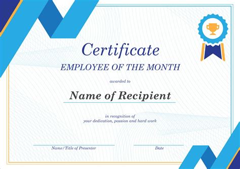 employee award certificate templates business professional templates