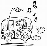 Coloring Hippie Pages Bus Van Kids Peace Printable Vw Supercoloring Sign Vans Colouring Drawing Buses Sheets Adult Volkswagen Color Fun sketch template