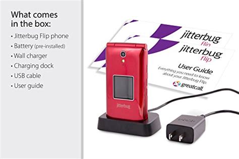 Jitterbug Flip Easy To Use Cell Phone For Seniors Red By Greatcall