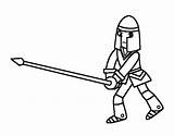 Spear Coloring Knight Colorear Shield Sword Coloringcrew Dibujo 22kb 470px sketch template