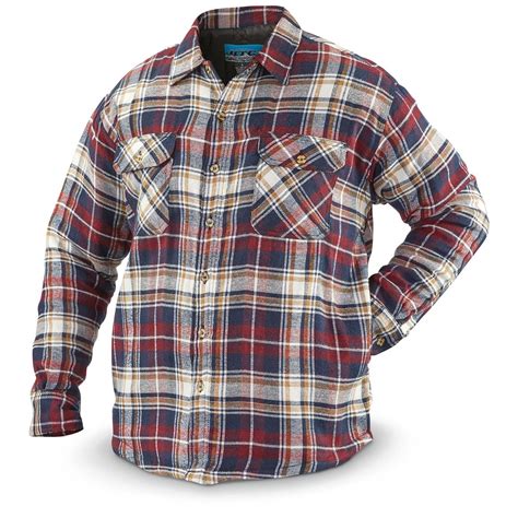 mens quilted flannel shirt jacket  insulated jackets coats