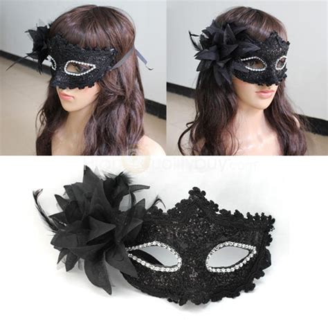 fashion women sexy black lace flower half face eye mask party dance