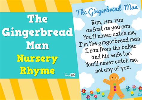 gingerbread man nursery rhyme teacher resources  classroom