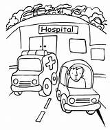 Hospital Coloring Pages Ambulance Printables Getcolorings Pa Printable sketch template