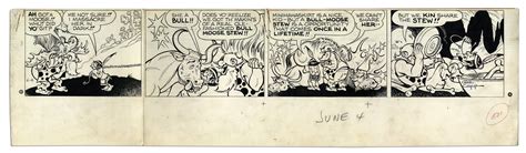 lot detail li l abner sunday strip hand drawn by al capp from 4 june 1967 featuring