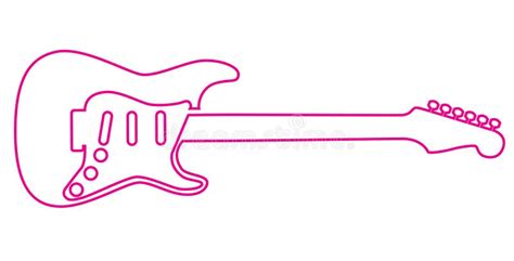 electric guitar outline stock vector illustration  shape