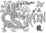 Coloring Pages Dragon Year Chinese Colouring sketch template