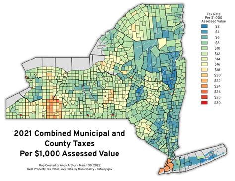 Thematic Map 2021 Combined Municipal And County Taxes Per 1 000