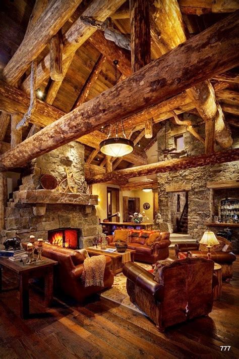 amazing log cabin interior photo  sunsurfer