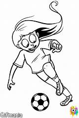 Soccer Girl Coloring Drawing Futbol Girls Footballer Dibujos Drawings Pages Para Colorear Jugando Niña Chica Futbolista El Dibujo Fútbol Niñas sketch template