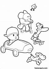 Pocoyo Elly Pato sketch template