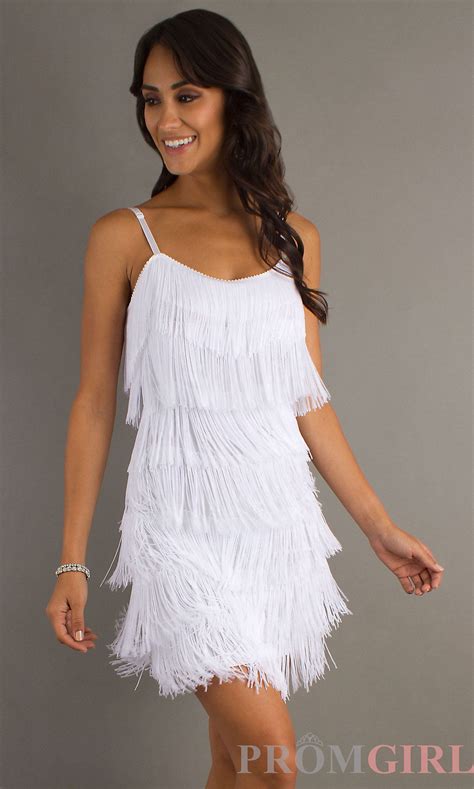promgirl homecoming dresses  short hoco dresses white short dress white fringe dress