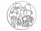 Plate Coloring Pages Food Colouring Vineyard Printable Healthy Color Eating Getcolorings Grape sketch template